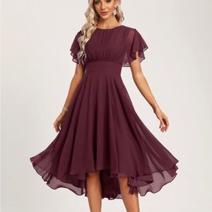 JJs House Elegant Burgundy Dress